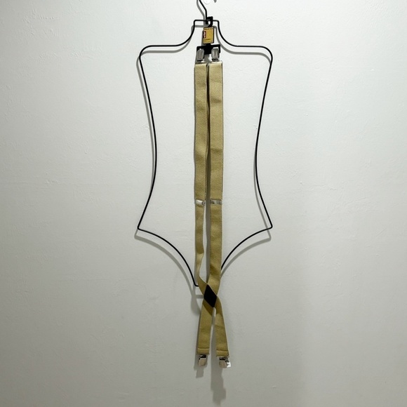 LEVI’S Men’s Khaki Beige Stretch Elastic Clip Suspenders Fits Up To 54” - Picture 1 of 8